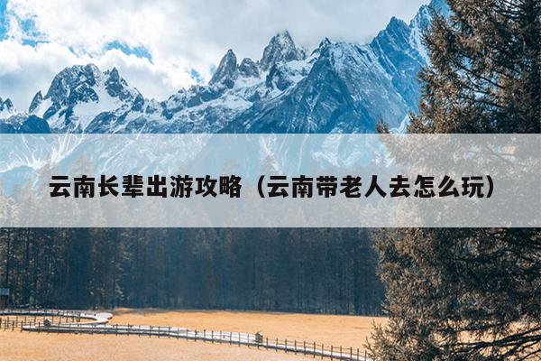 云南长辈出游攻略（云南带老人去怎么玩）